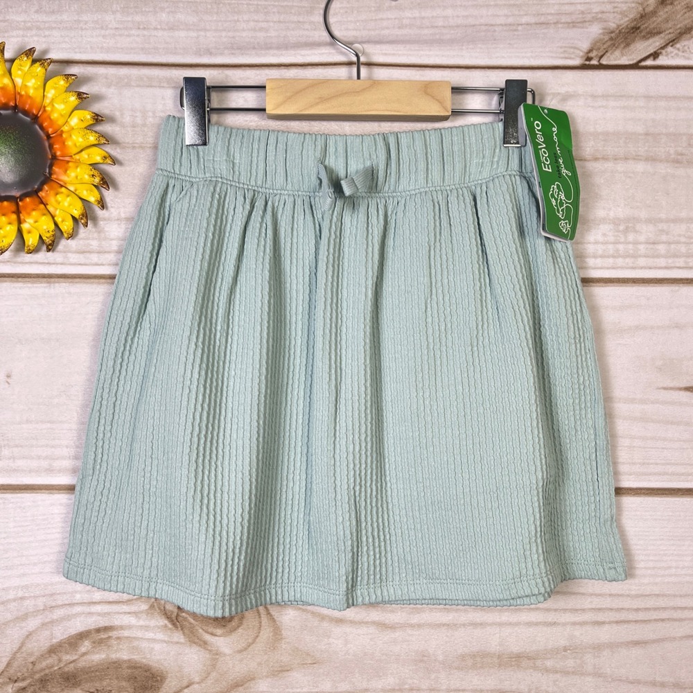 OshKosh B'gosh Girls Sage Green EcoVero Textured Skort 10 Skirt Shorty
